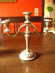 prächtiger 3-arm Kerzenständer Kerzenhalter Kerzenleuchter Kandelaber silber pl - Picture 1 of 3