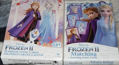 DISNEY FROZEN 2 Elsa Anna Olaf Jumbo Playing Cards And Matching NEW  - Image 1 of 2