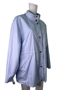 Marks & Spencer Jacket Coat Size 18 Womens Light Blue Raincoat Hooded Pockets - Picture 1 of 13