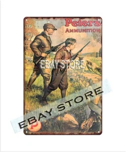 game hunters AMMUNITION father son hunting gun rabbit tin sign plaque - Picture 1 of 2