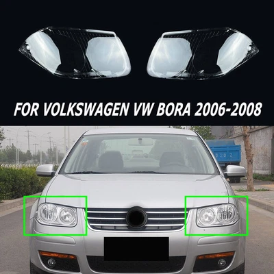 Par de cubiertas de faros transparentes lente para Volkswagen VW Bora 2006-2008 Foto 1 de 4