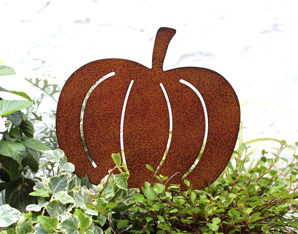 Gartendeko Gartenstecker Garten Deko Metall Rost Stecker Herbst Kürbis Halloween - Bild 1 von 1