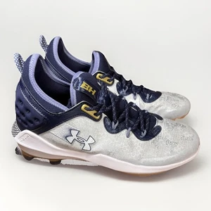 Under Armour Men's 8.5 M Harper 8 Low ST Baseball Cleats White/Midnight Navy - Picture 1 of 8