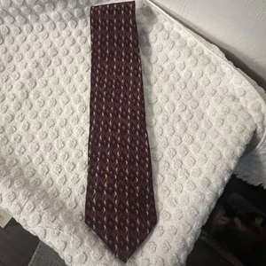 VTG Men's Tie J RIGGINGS Hunting Horn 100% Silk USA Warm Tones - Picture 1 of 6