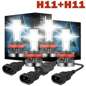 H11+H11 LED Headlight Kit Hi-Low Beam Bulbs Super Bright 720000LM 6000K White - Picture 1 of 8