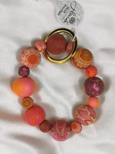 NEW JILZARAH Handmade Clay Bead MULTI COLOR 18mm Wrist Keychain - Picture 1 of 6