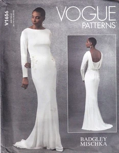 Vestido Forrado Vogue Designer Costura Patrón V1656 Badgley Mischka Misses Talla 14-22 - Imagen 1 de 2