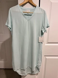 Bella Dahl Dress Womens Small SeafoamKnit Relaxed Casual T Shirt Shift Cover Up - Picture 1 of 9