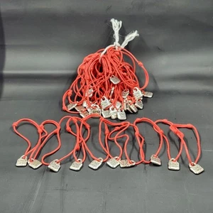 LOT of 10 (ten pcs) Uno De Fifty 50 Bracelet Red Cord silver Padlock Cincuenta - Picture 1 of 3