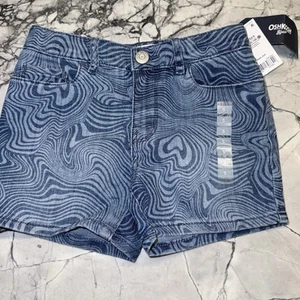 Oshkosh Girls Size 5 Denim Shorts Swirl Adjustable Waist NEW - Picture 1 of 3