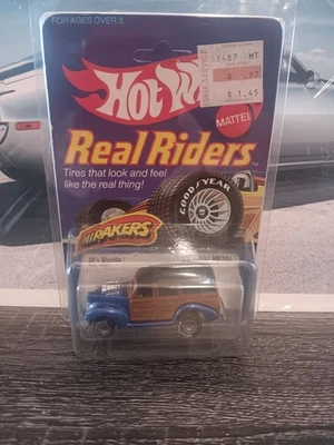 Hot Wheels 40s Woodie Blue Vintage 1983 Real Riders HiRakers Foto 1 de 2