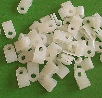 P Clips 9.5mm White Nylon Plastic - Fasteners Cable & Tubing 211-60059 X 15pcs • 1.45£