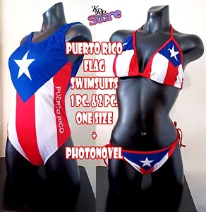 PUERTO RICO Flag Design Bathing Suits Bikini Swimsuits Swimwear - Picture 1 of 13