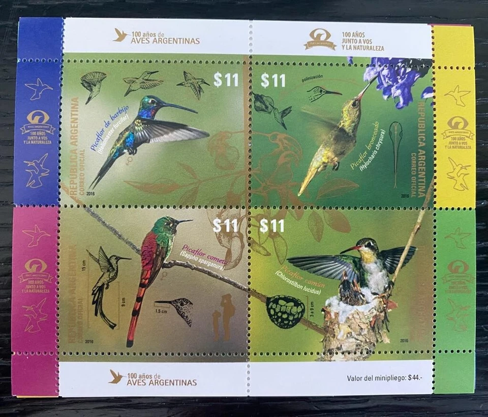 P) 2016 ARGENTINA, BIRDS, 100TH ANNIVERSARY OF AVES ARGENTINAS,  MINISHEET, MNH - Image 1 of 1