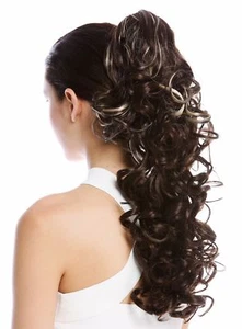 Hair Piece Braid Curls Voluminous Hooked Combs Long 50cm Braun Gold-Blonde Mix - Picture 1 of 3