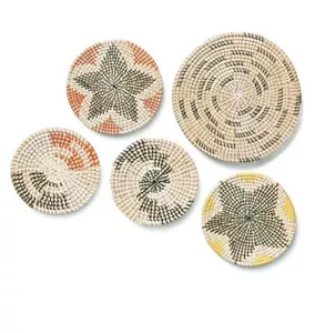 Home Decor Wall Baskets hanging or for serving set of 5 seagrass woven boho - Picture 1 of 9