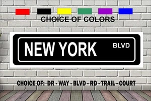 New York Blvd Straßenschild 4 x 18" Ganzmetall Neuheit Spruch - Bild 1 von 1