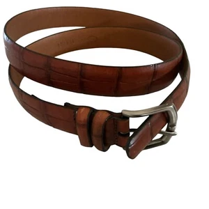 Trafalgar VTG Croc Embossed Brown Leather Men Belt #10628 Size 40/100 XL - Picture 1 of 6