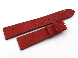 Bracelet En Cuir Imprimé En Liège Brique 20/16Mm Boucle Ardillon Casual Unisexe - Picture 1 of 4