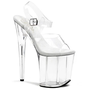 Pleaser Flamingo-808 Exotic Dancing Shoes, 8" Heel Ankle Strap Platform Sandal. - Picture 1 of 3