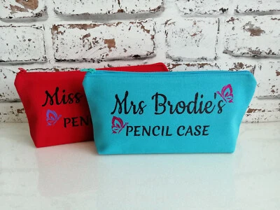 Federmäppchen personalisiert mit Namen und beliebigem Text Lehrer Schule Stifteetui Geschenk
