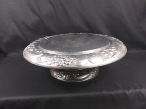 Vintage Armetale Fruit Cake Pedestal Stand Pewter 14"W. Cake Stand - Picture 1 of 9