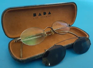 Vintage KOH SAKAI KS-9781 Oval Eyeglasses &Sun Lenses Clip-on Attachment & Case - Picture 1 of 12