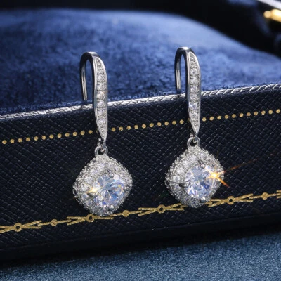 New Drop Earring 925 Silver Plated Women Drop Earring Cubic Zircon Earring - Image 1 of 4