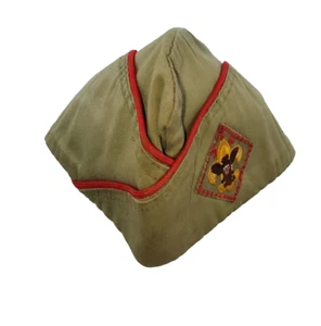 Vintage BSA Boy Scouts Olive Drab Green, Garrison Cap Hat Size 7-7 1/8 Large - Picture 1 of 7