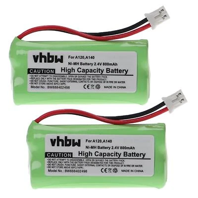 VHBW 2x Batterie pour Siemens Gigaset A245 WEIB A260 DUO A260 A26 800mAh 2,4V