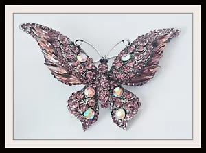 Gorgeous Extra Large Purple Butterfly Brooch Pin 2.5" x 3.5" - Picture 1 of 3