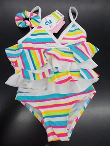 Bebé Niñas Dulce y Suave $20 3 piezas Multicolor y Blanco Traje de Baño Tallas 12M y 18M - Imagen 1 de 7