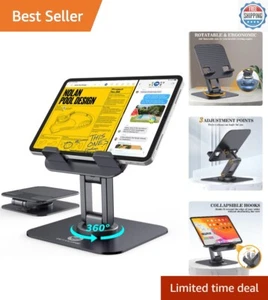 360° Rotating iPad Stand - Adjustable Tablet Holder for Office & Travel - Picture 1 of 10