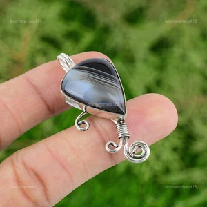 Thanks Giving Day Sale Sardonyx Stein Sterlingsilber Art Deco Anhänger Schmuck - Bild 1 von 6