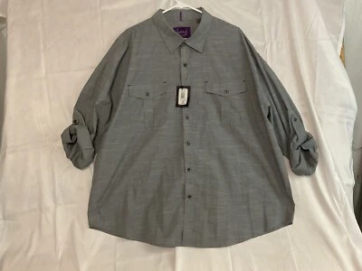 Bruno Dress Shirt Men’s Size 3XLB White Black Long Sleeve Button Up Collared NEW - Image 1 of 4