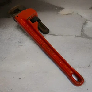 GreatNeck PW14 14” Heavy Duty Pipe Wrench - Super Quality Vintage Tool, Orange - Picture 1 of 9