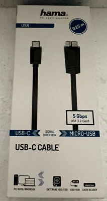 HAMA  USB-Kabel Usb-C-Stecker auf Micro-USB-Stecker USB 3.2 Gen 1 max 5 Gbps - Bild 1 von 2