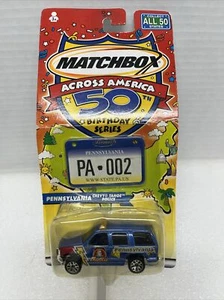 Matchbox Across America Serie 50th Birthday PENNSYLVANIA Chevy Tahoe Policía - Imagen 1 de 3