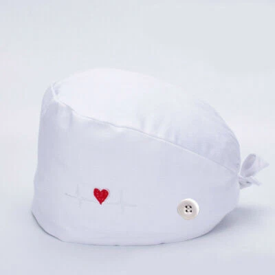 Surgical Scrub Cap Doctor Nurse Bouffant Hat Adjustable Button Cotton Head Cover - Image 1 of 4