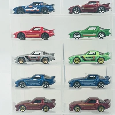 Lot of 10 Hot Wheels Mazda RX-7 Blue Red Green Silver - Image 1 of 2