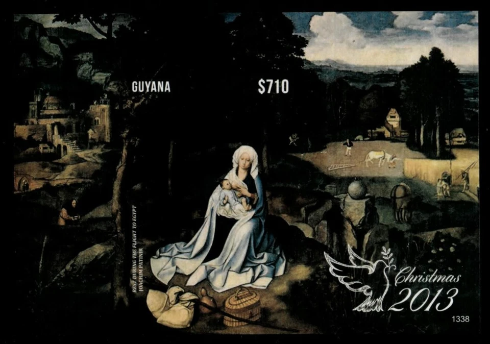 Guyana 2013 - Christmas Art - IMPERF Souvenir Stamp Sheet - Scott #4266 - MNH - Image 1 of 1