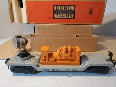 Vintage 1955 Lionel Postwar 3620 Searchlight Car Variation G w/ OB & Insert TSTD - Image 1 of 4