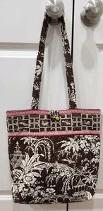 VERA BRADLEY Tote Imperial Toile Pattern RETIRED, Toggle Cloture Shoulder Bag - Picture 1 of 7