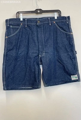 Key Blue 男式 Jean Carpenter 农民工作短裤牛仔布 - 40 码 — 第 1/4 张图片