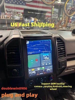 12.1" Car Stereo Radio GPS Carplay Tesla Style For Ford F150 2015-2020 Android - Image 1 of 4