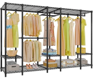 V50 Extra Large Portable Closet Rack Bedroom Armoire Freestanding Wardrobe Cl... - Picture 1 of 9