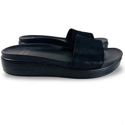 Sandalias de plataforma de tanga de cuero para mujer DONALD J PLINER negras Fiji/talla 8 Foto 1 de 4