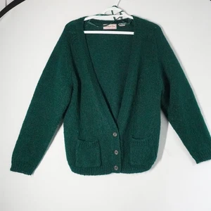 Vintage Pembroke Lane Mohair Blend Knit Cardigan Emerald Green Women Medium Cozy - Picture 1 of 6