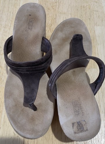 SANDALI INFRADITO DONNA 7 5 UGG CIOCCOLATO ZAMORA SCAMOSCIATI ZEPPE PLATEAU