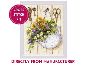 RIOLIS Counted Cross Stich Kit 2020 Summer Tea - Gorgeous Flower Bouquet - Picture 1 of 13